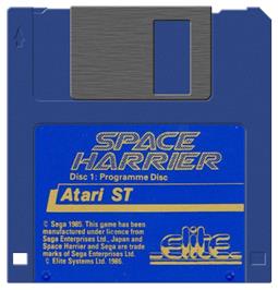 Artwork on the Disc for Space Harrier on the Atari ST.