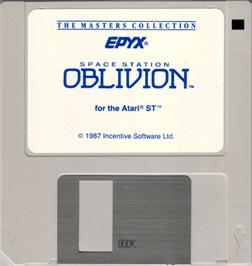 Artwork on the Disc for Space Station Oblivion on the Atari ST.