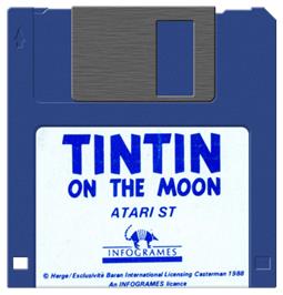 Artwork on the Disc for Tintin on the Moon on the Atari ST.