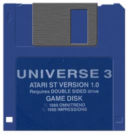 Artwork on the Disc for Universe 3 on the Atari ST.
