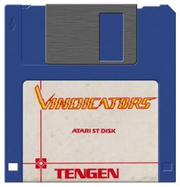 Artwork on the Disc for Vindicators on the Atari ST.