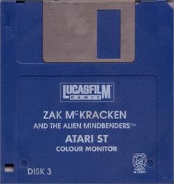 Artwork on the Disc for Zak McKracken and the Alien Mindbenders on the Atari ST.
