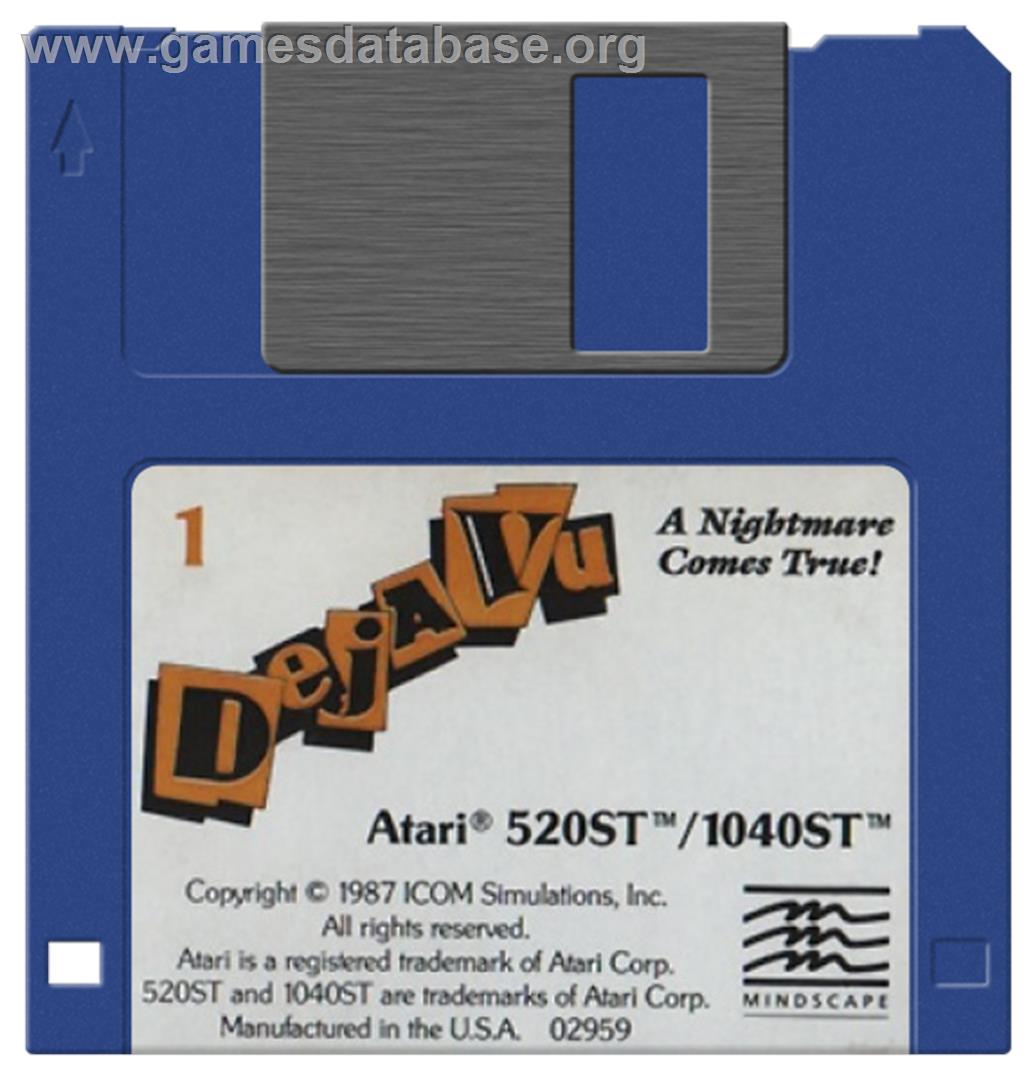 Deja Vu: A Nightmare Comes True - Atari ST - Artwork - Disc