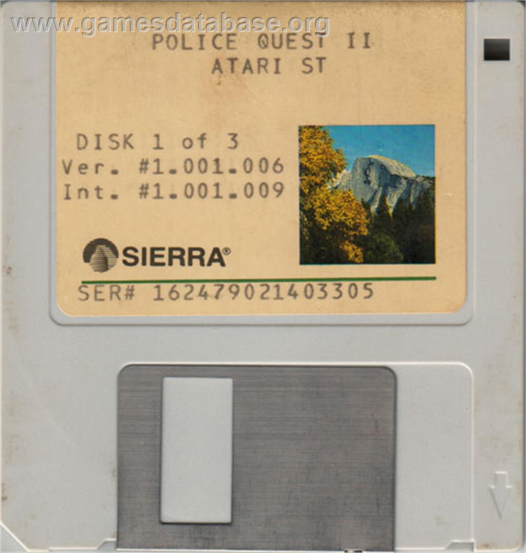 Police Quest 2: The Vengeance - Atari ST - Artwork - Disc