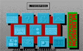 In game image of 1st Division Manager on the Atari ST.