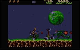 In game image of A.M.C.: Astro Marine Corps on the Atari ST.