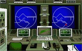 In game image of AV8B Harrier Assault on the Atari ST.