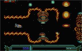 In game image of Armalyte on the Atari ST.