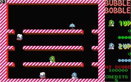 In game image of Bubble Bobble on the Atari ST.