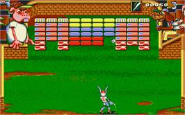 In game image of Bunny Bricks on the Atari ST.