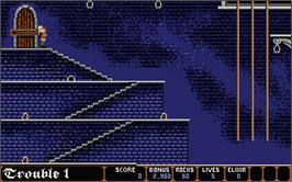 In game image of Dark Castle on the Atari ST.