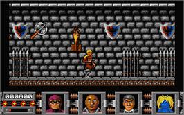 In game image of Defenders of the Earth on the Atari ST.