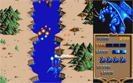 In game image of Dragon Spirit on the Atari ST.