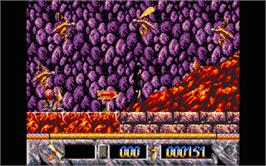 In game image of Elvira: The Arcade Game on the Atari ST.