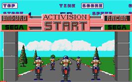 In game image of Enduro Racer on the Atari ST.