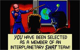 In game image of Escape from the Planet of the Robot Monsters on the Atari ST.