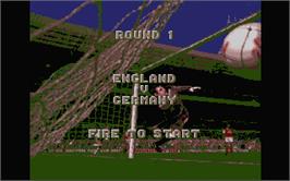 In game image of European Championship 1992 on the Atari ST.