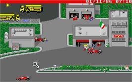 In game image of Ferrari Formula One on the Atari ST.