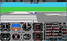 In game image of Flight Simulator 2 on the Atari ST.