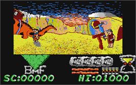 In game image of Flintstones on the Atari ST.