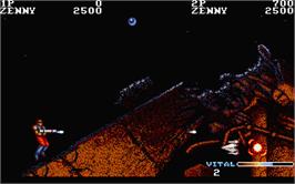 In game image of Forgotten Worlds on the Atari ST.
