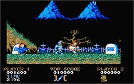 In game image of Ghosts'n Goblins on the Atari ST.