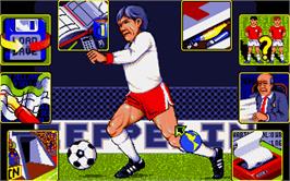 In game image of Graeme Souness Soccer Manager on the Atari ST.