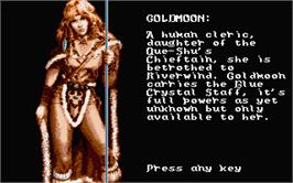 In game image of Heroes of the Lance on the Atari ST.
