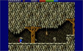 In game image of Impossamole on the Atari ST.