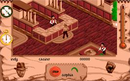 In game image of Indiana Jones and the Fate of Atlantis on the Atari ST.