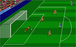 In game image of Kenny Dalglish Soccer Manager on the Atari ST.