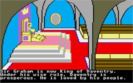 In game image of King's Quest II: Romancing the Throne on the Atari ST.