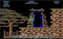 In game image of Leander on the Atari ST.
