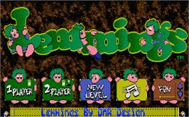 In game image of Lemmings on the Atari ST.