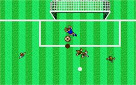 In game image of Microprose Pro Soccer on the Atari ST.