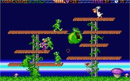 In game image of Monster Business on the Atari ST.