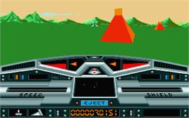 In game image of Moon Blaster on the Atari ST.