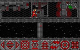 In game image of Obliterator on the Atari ST.