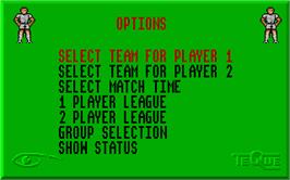 In game image of Peter Beardsley's International Football on the Atari ST.
