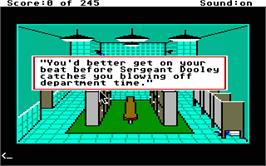 In game image of Police Quest: In Pursuit of the Death Angel on the Atari ST.