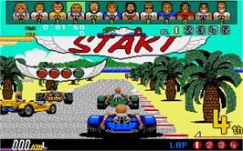 In game image of Power Drift on the Atari ST.