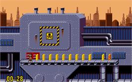 In game image of Pushover on the Atari ST.