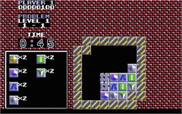 In game image of Puzznic on the Atari ST.