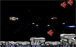 In game image of R-Type on the Atari ST.