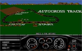 In game image of Race Drivin' on the Atari ST.