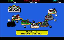 In game image of Rainbow Islands on the Atari ST.