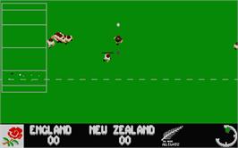 In game image of Rugby: The World Cup on the Atari ST.