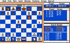In game image of Sargon 3 on the Atari ST.