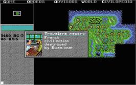 In game image of Sid Meier's Civilization on the Atari ST.