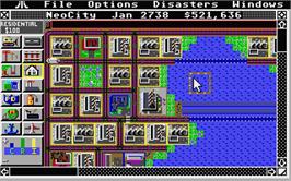 In game image of Sim City: Terrain Editor on the Atari ST.
